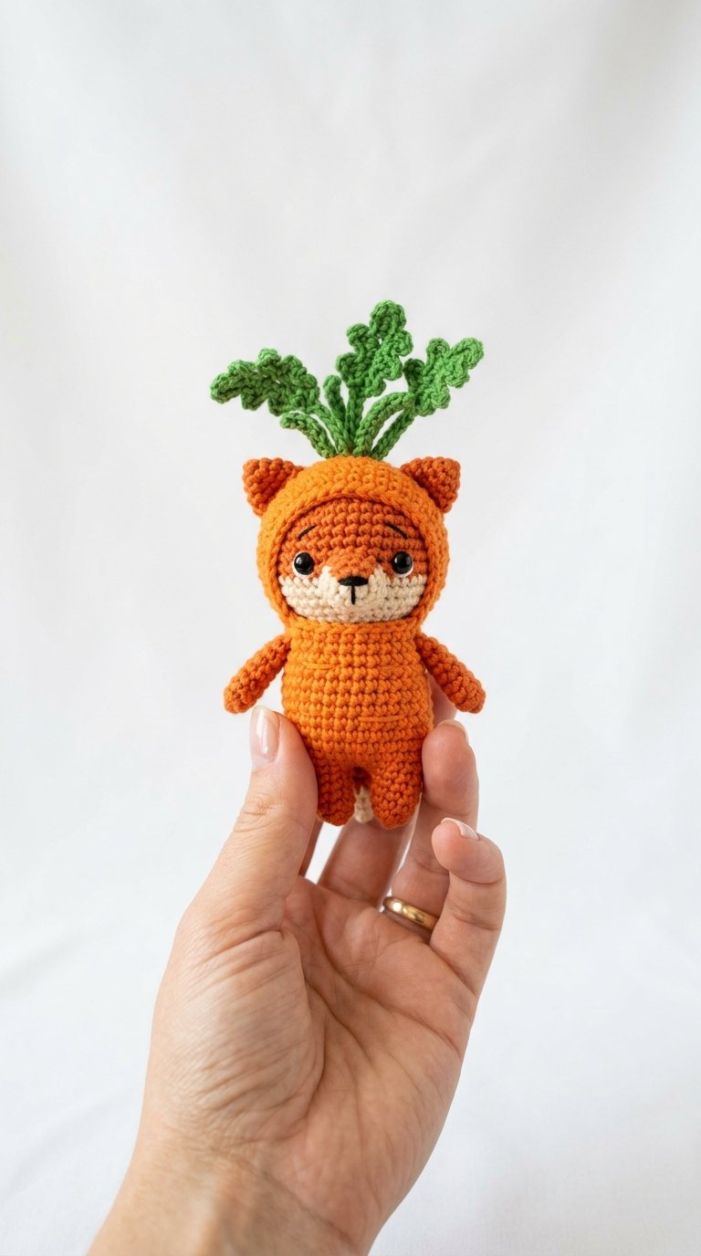 Fox Dressed As Carrot Crochet - PDF Pattern