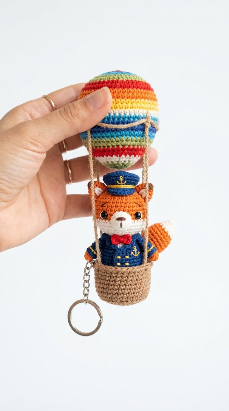 Fox Hot Air Balloon Crochet - Crochet Pattern