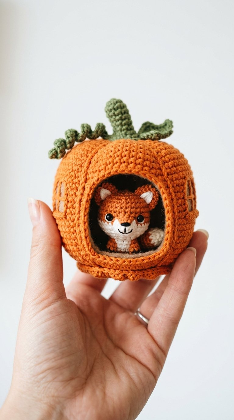 DIY Fox Inside Pumpkin House - Crochet Tutorial
