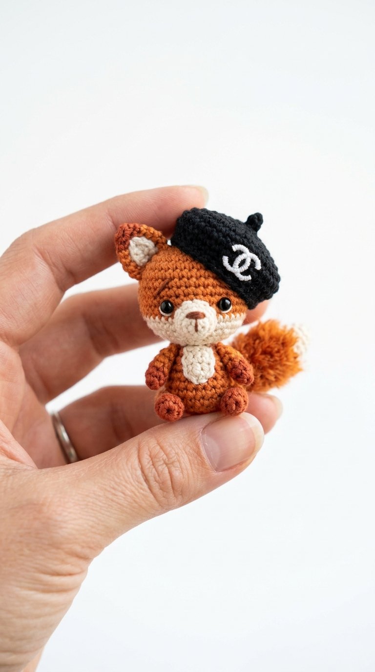 Fox Wearing Chanel Beret Crochet - PDF Pattern