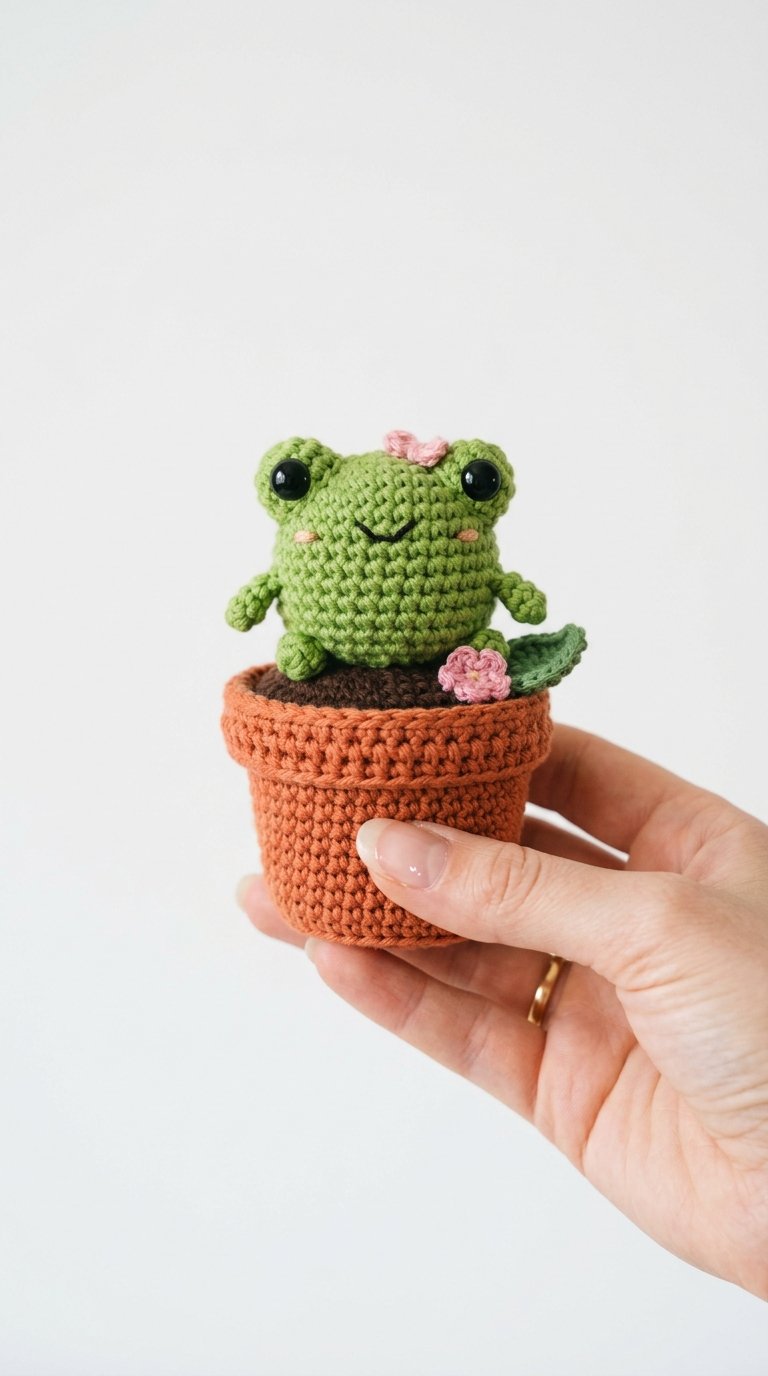 Frog Crochet Amigurumi Held Hand - Step by Step