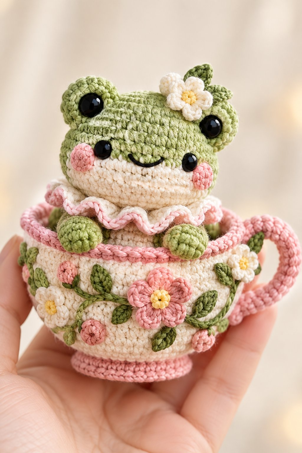 Crochet Frog In Cup - Pattern