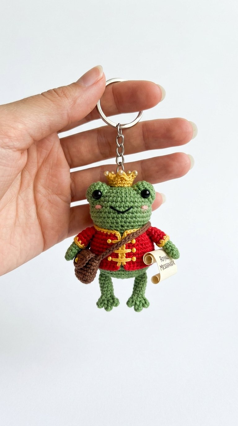 Frog Royal Messenger Crochet Key - Amigurumi Pattern