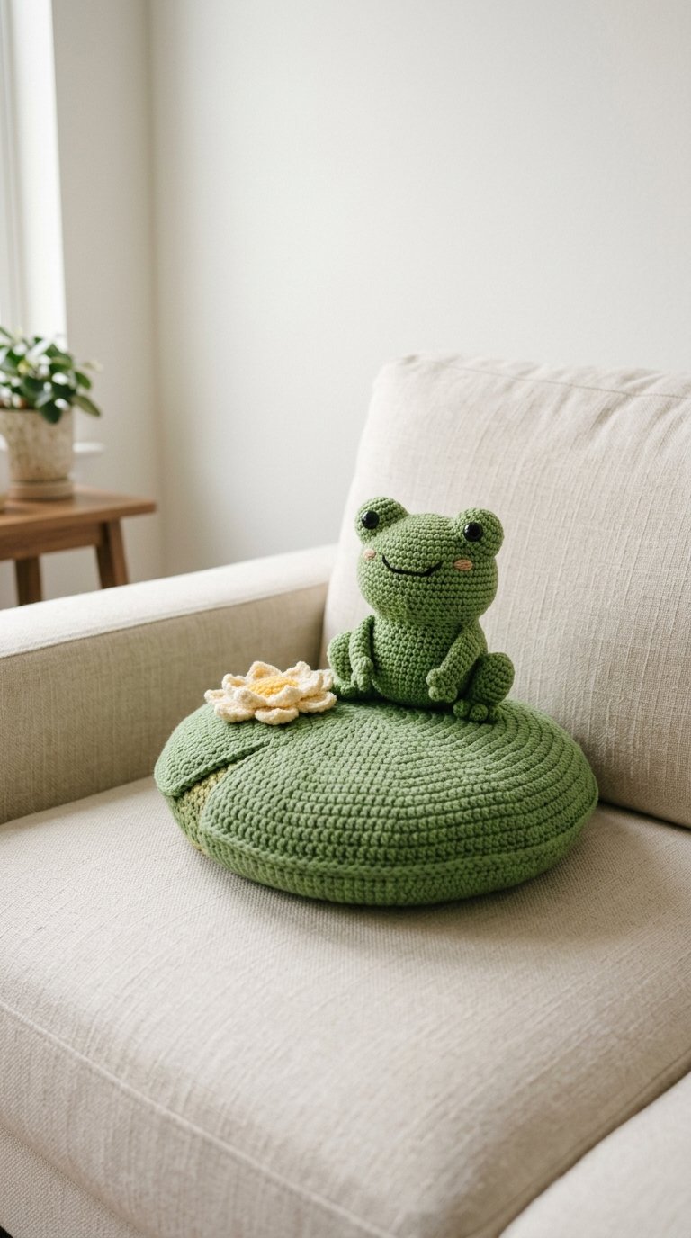 Frog Sitting On Lily Pad - Step by Step