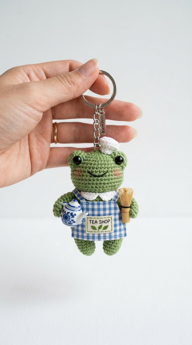 Frog Tea Shop Owner Crochet - Handmade Pattern