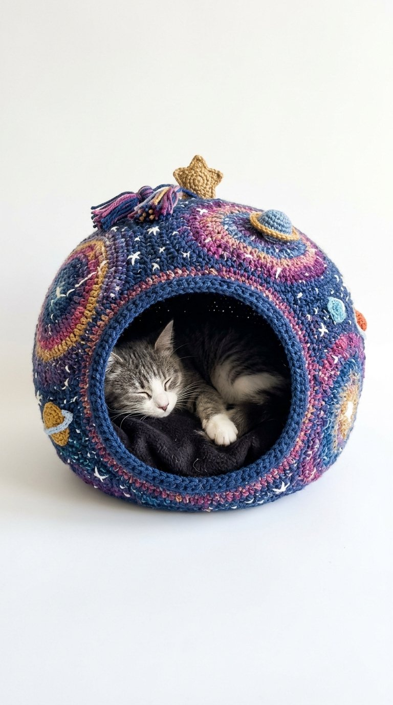 Galaxy Dome Crochet Cat House - Crochet Pattern