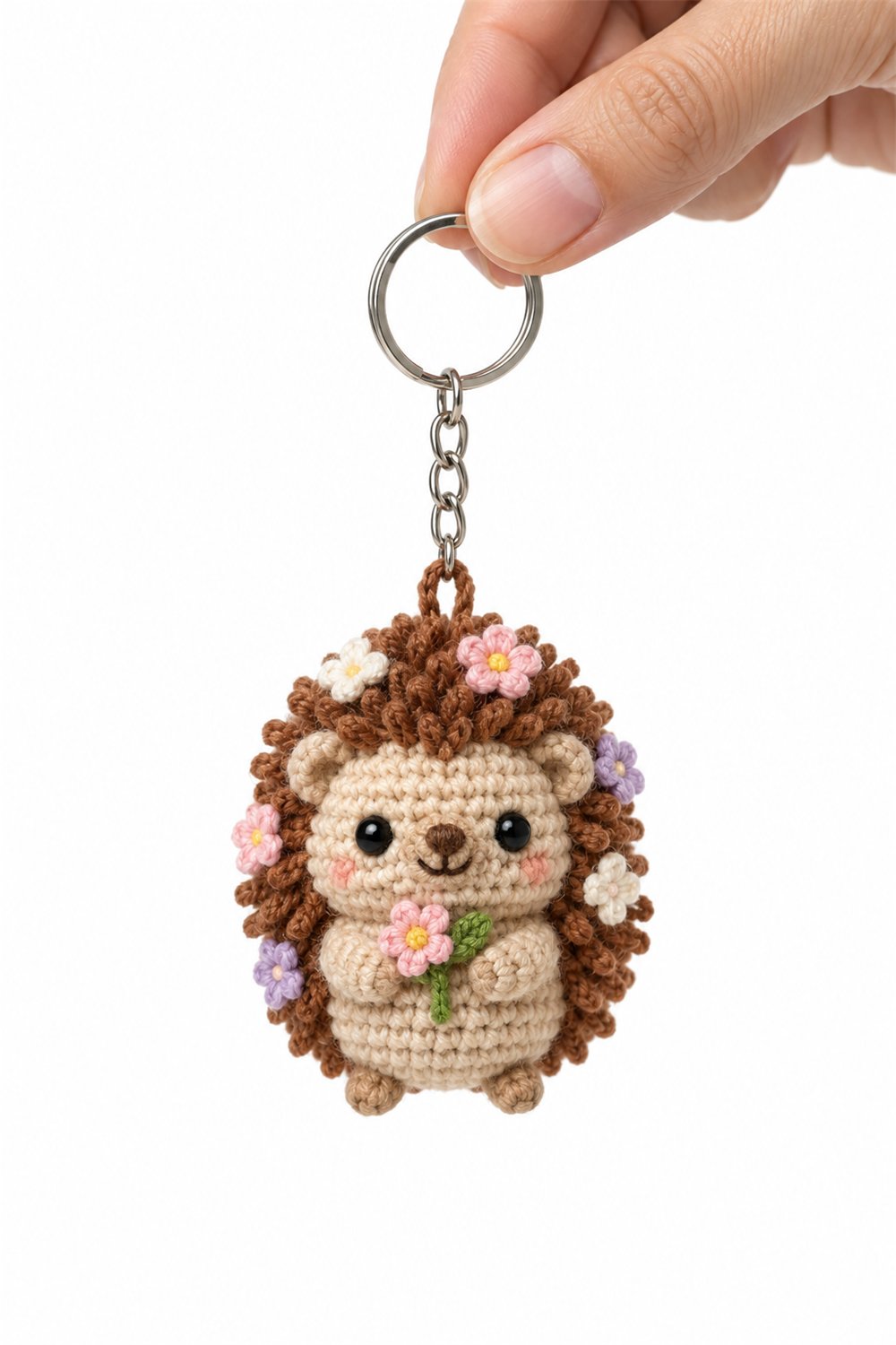 Garden Porcupine Keychain - Handmade Pattern