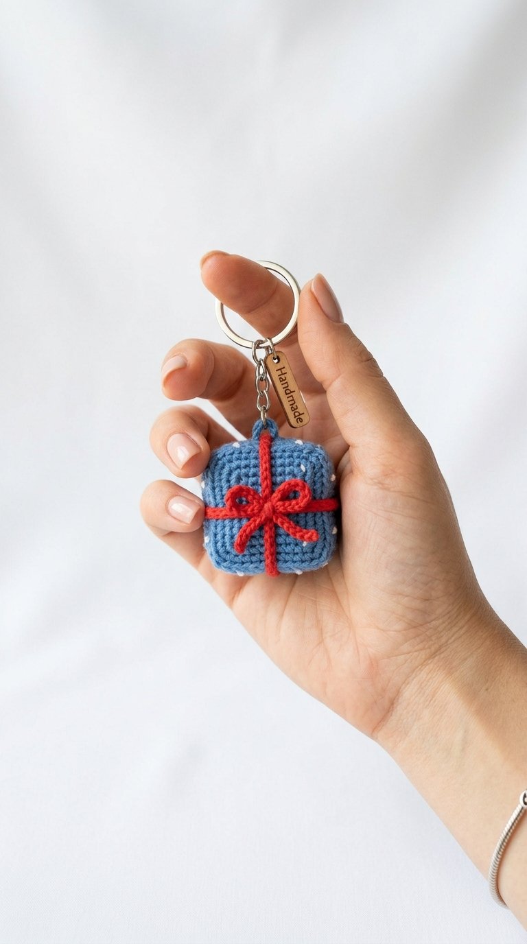 Gift Box Crochet Keychain Hand Crochet Guide