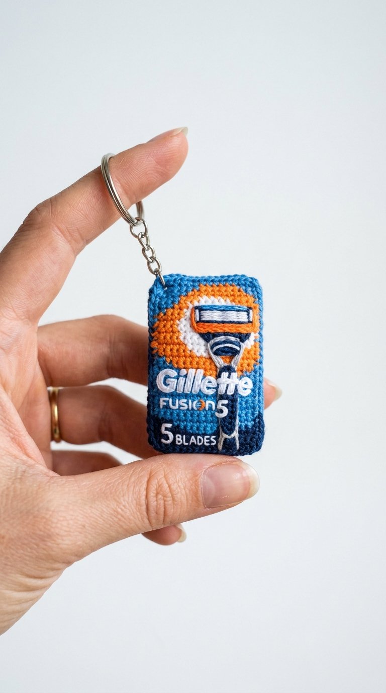 Gillette Razor Keychain In Hand - PDF Pattern