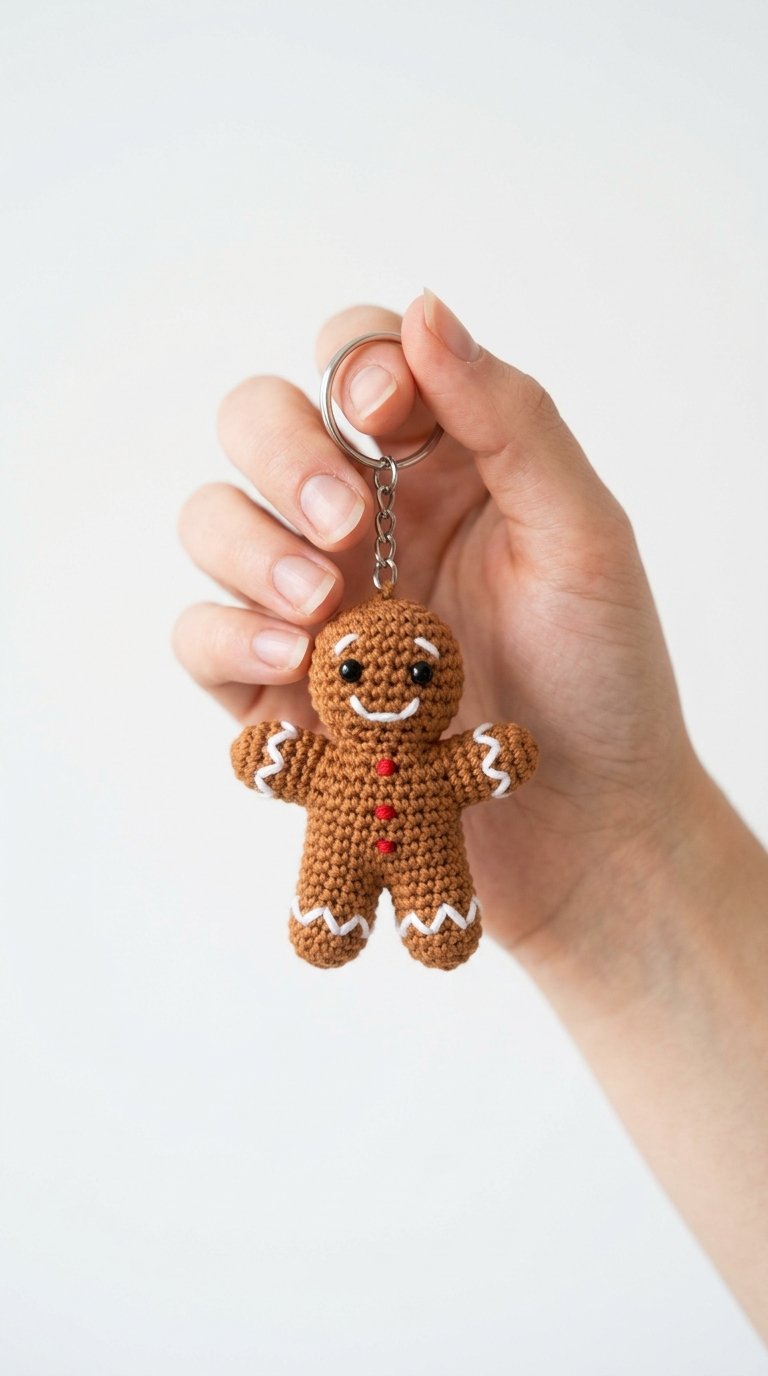 Gingerbread Crochet Keychain In - Crochet Pattern