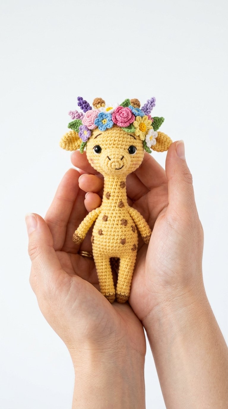 Giraffe With Flower Crown Crochet - Amigurumi Pattern