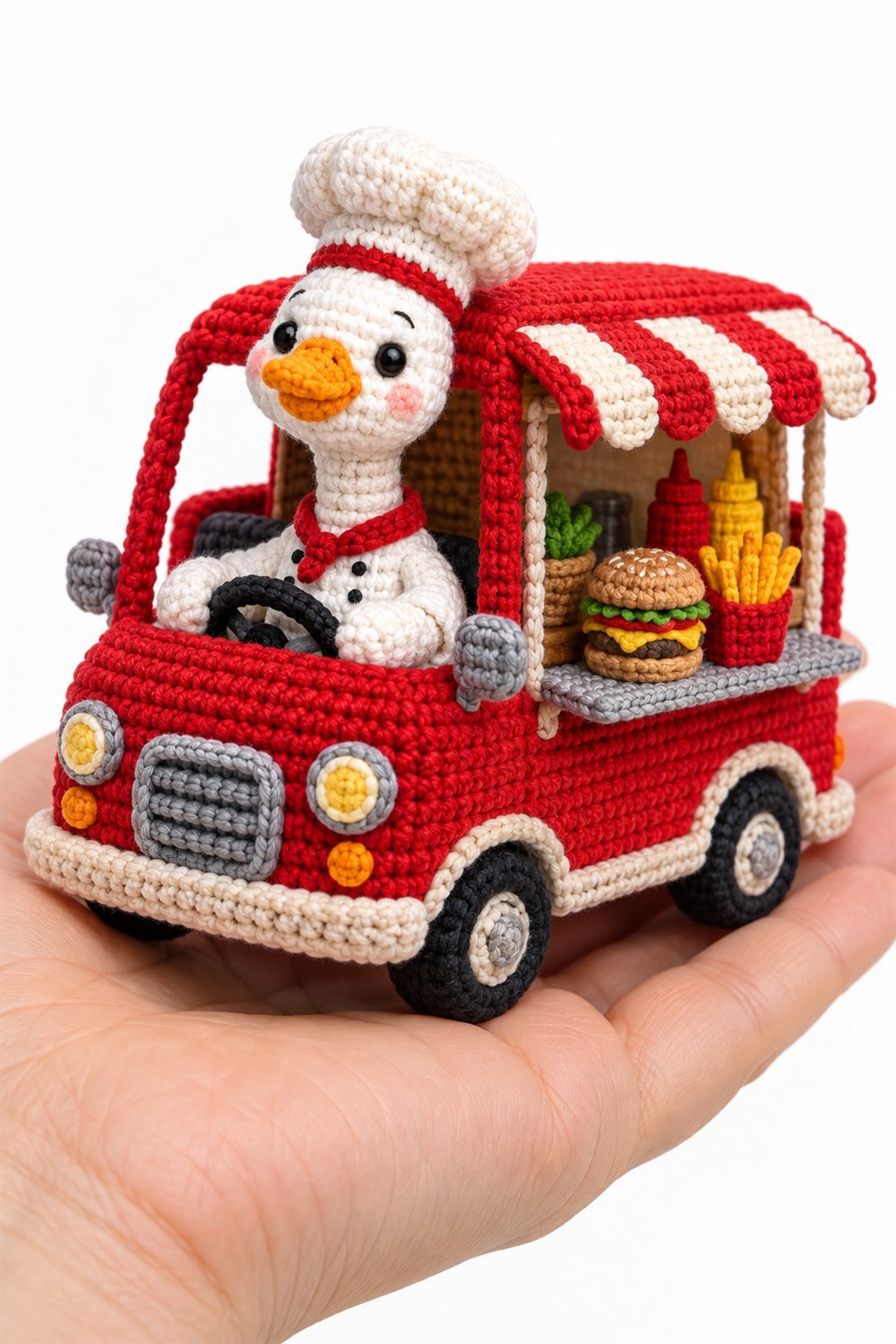 Goose Chef In Red Food Truck Crochet Guide