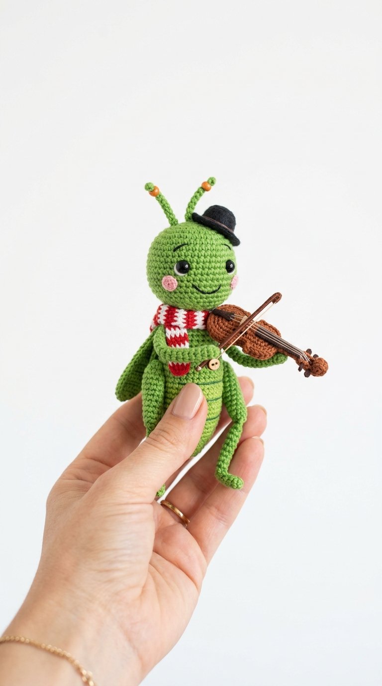 Grasshopper Musician Amigurumi Held Crochet Guide