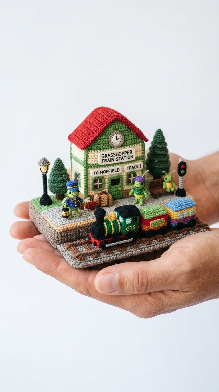 Grasshopper Train Station Croche - PDF Pattern