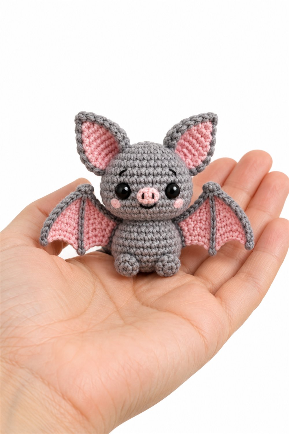 Gray Bat With Pink Wings - Step by Step