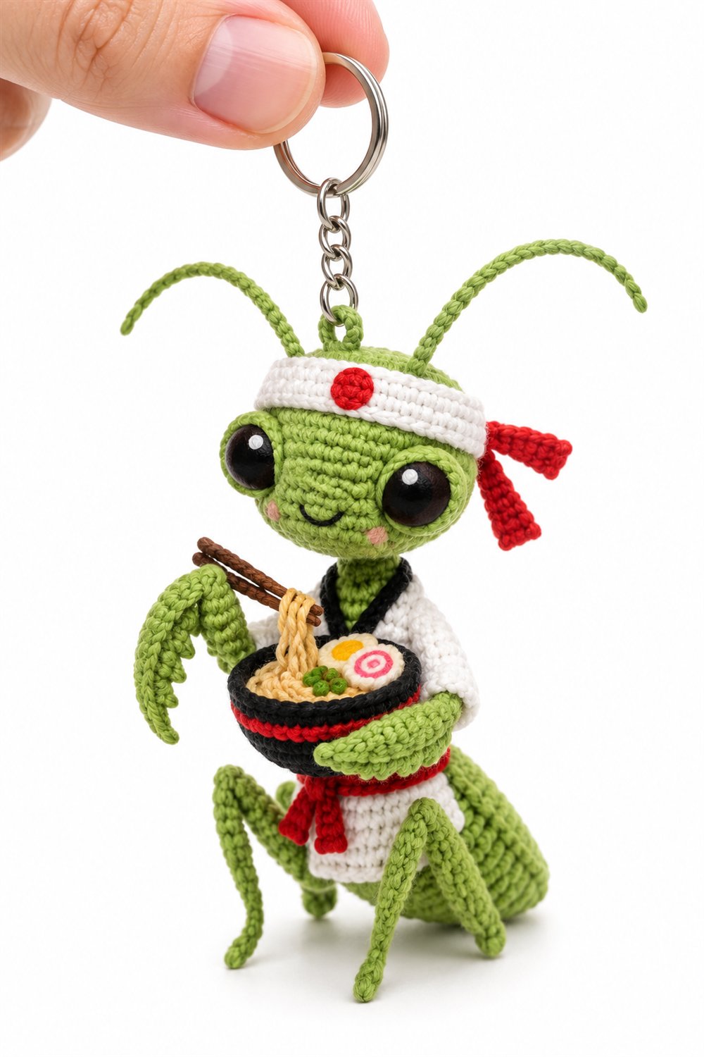 Green Praying Mantis Japanese Chef - Crochet Pattern