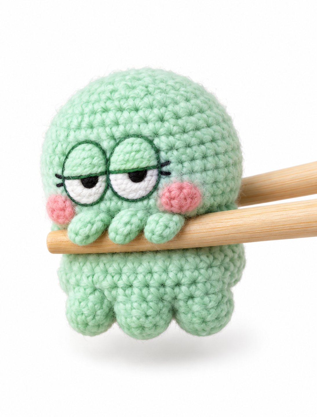 Grumpy Green Octopus Chopsticks Crochet Guide