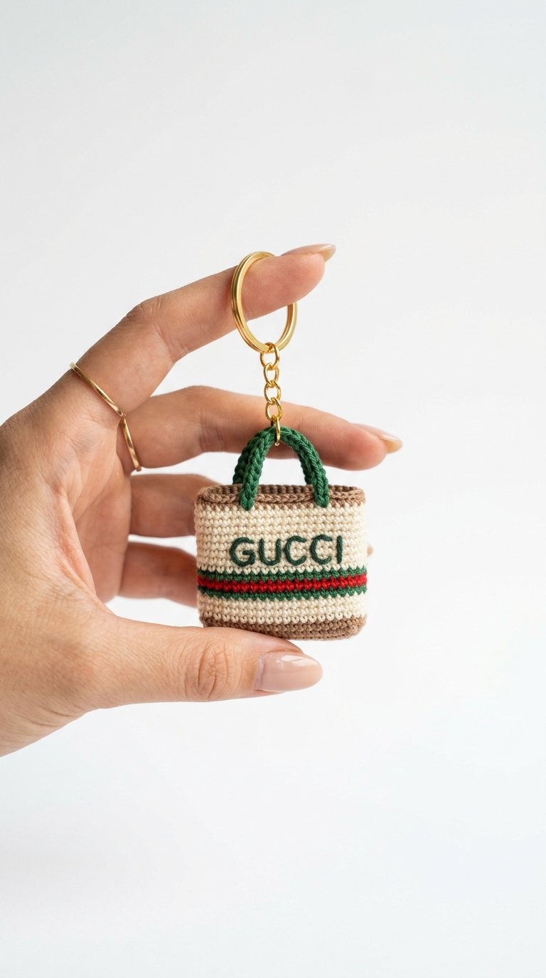 Gucci Bag Crochet Keychain - Step by Step