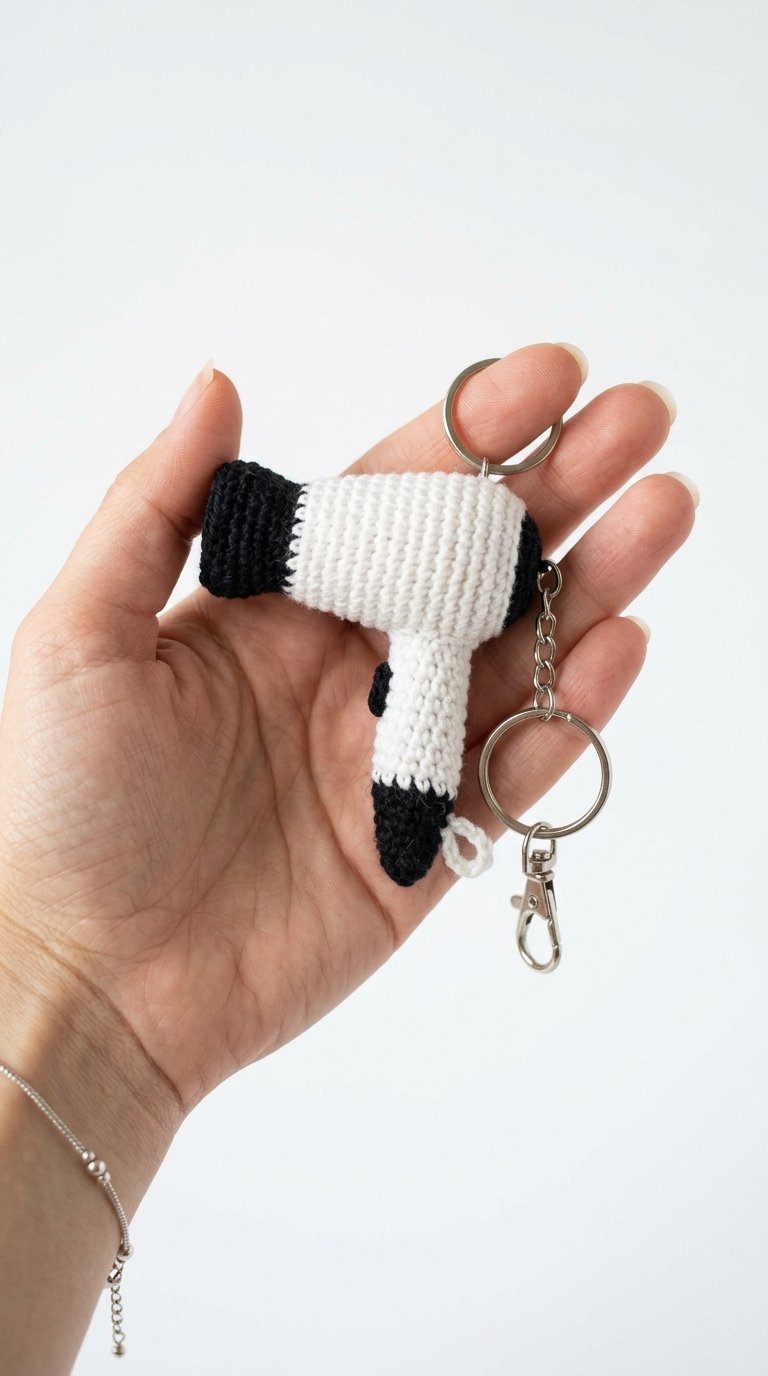 DIY Hair Dryer Crochet Keychain - Crochet Tutorial