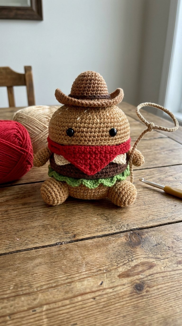 Hamburger Cowboy Crochet Amigurumi - Easy Crochet