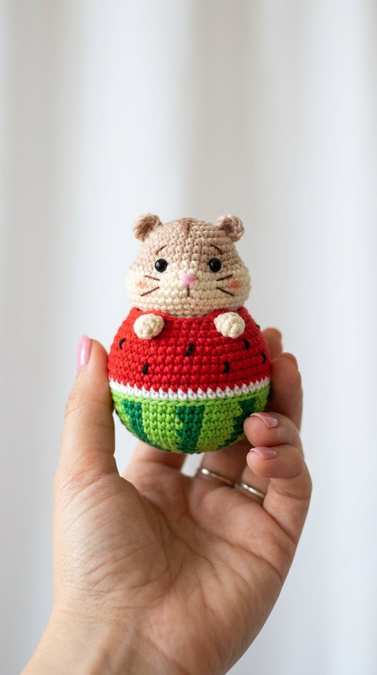 Hamster Dressed Watermelon Amigu - Amigurumi Pattern