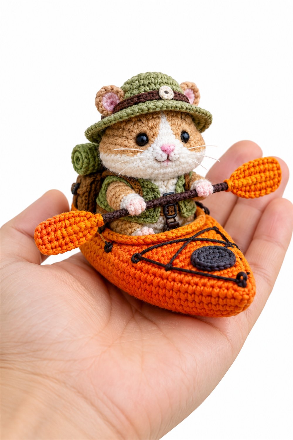 DIY Hamster Explorer In Orange Kayak - Crochet Tutorial