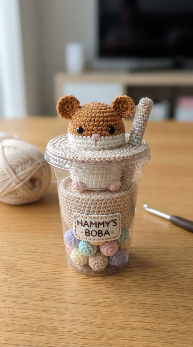 DIY Hamster Inside Bubble Tea - Crochet Tutorial