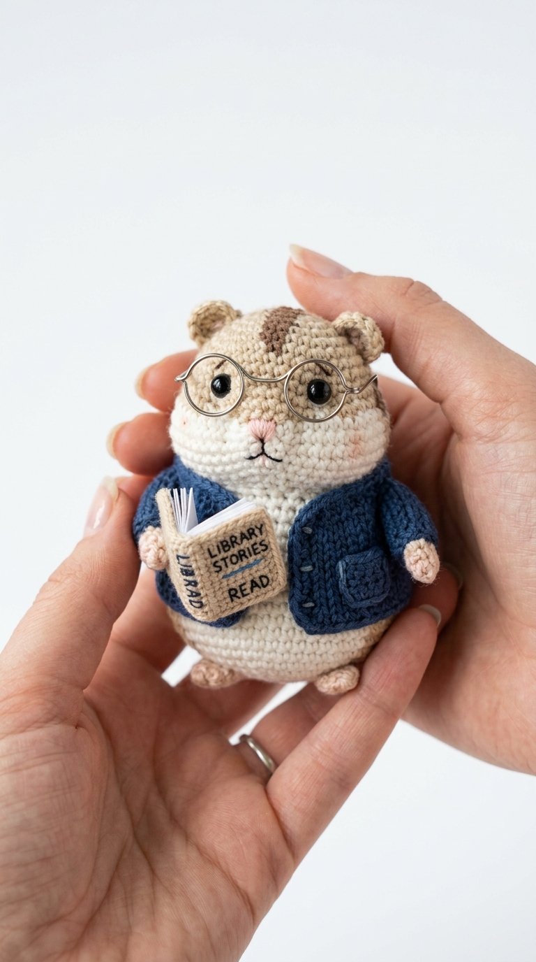 Hamster Librarian Crochet Amigurumi - Easy Crochet