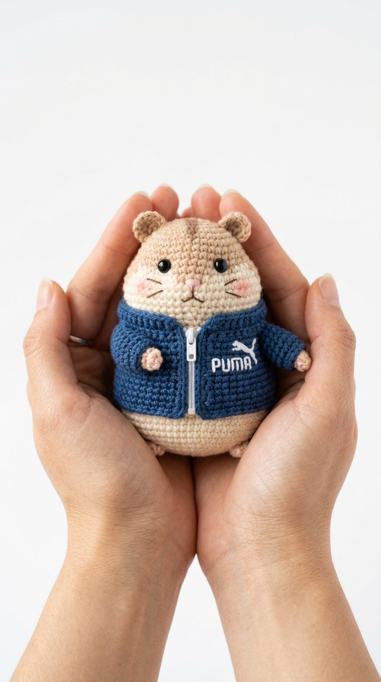 Hamster Wearing Puma Jacket Crochet - Crochet Pattern