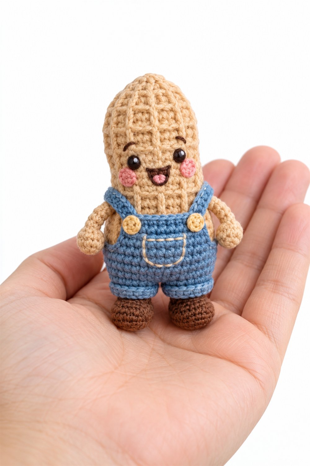 How to Crochet Happy Peanut Wearing Overalls