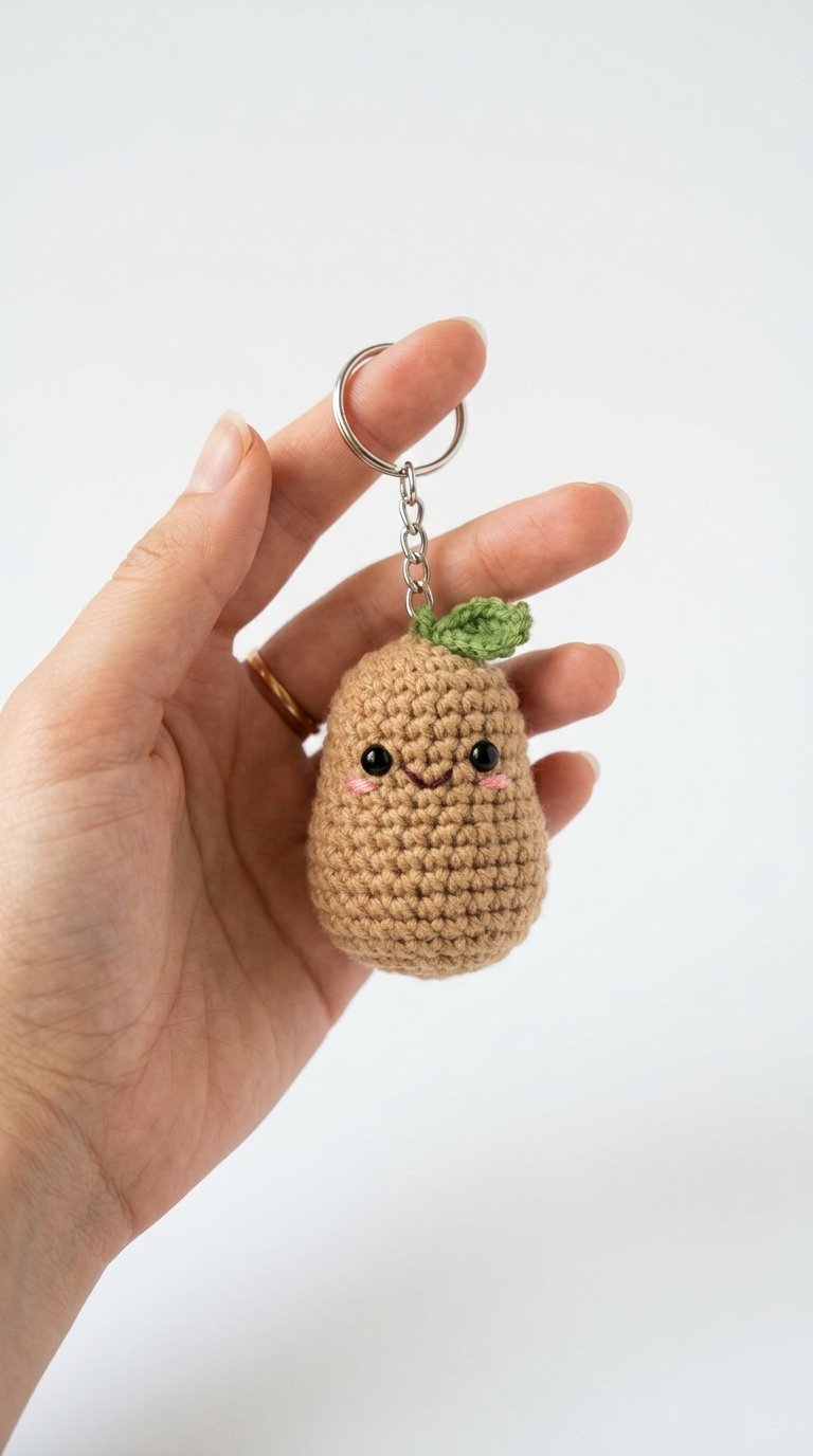 Happy Potato Crochet Keychain - Easy Crochet