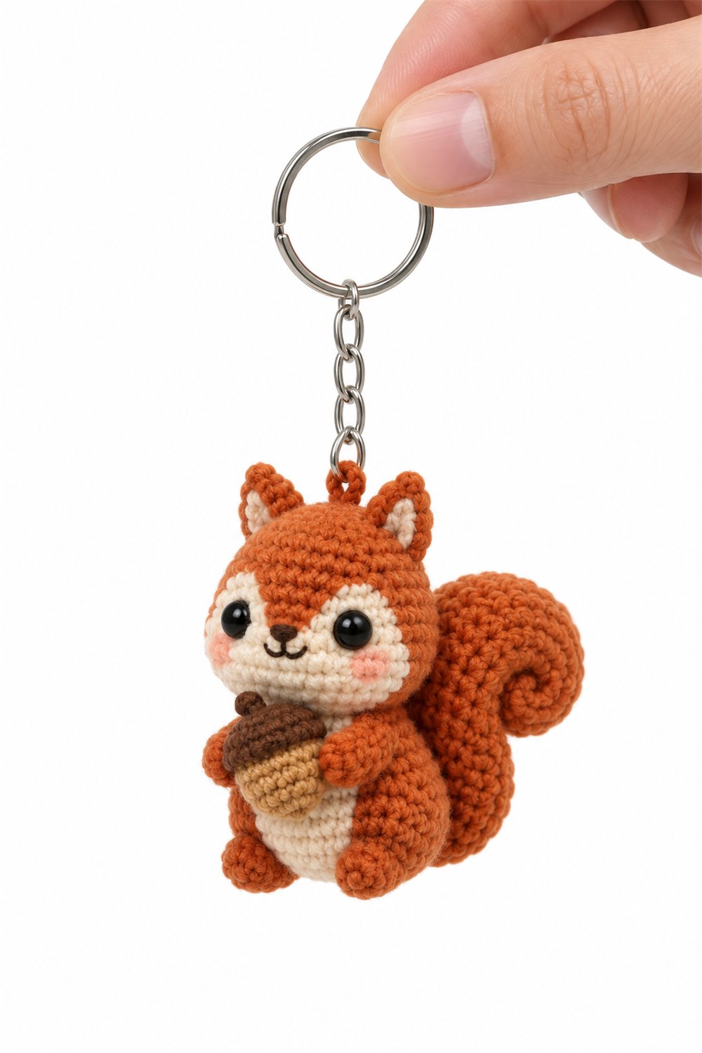 Hazelnut Squirrel Keychain - Crochet Pattern
