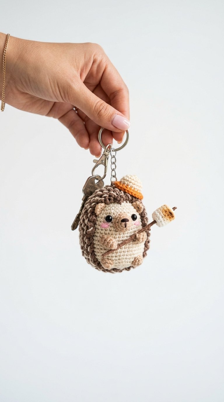 Hedgehog Roasting Marshmallows K - Amigurumi Pattern
