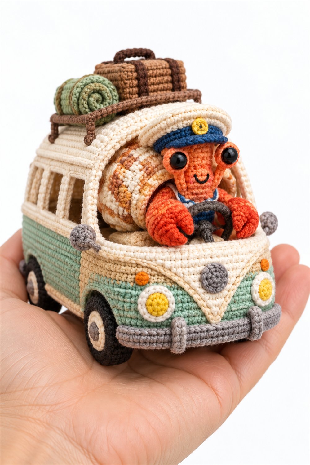 Hermit Crab Driver In Cream Van - Handmade Pattern