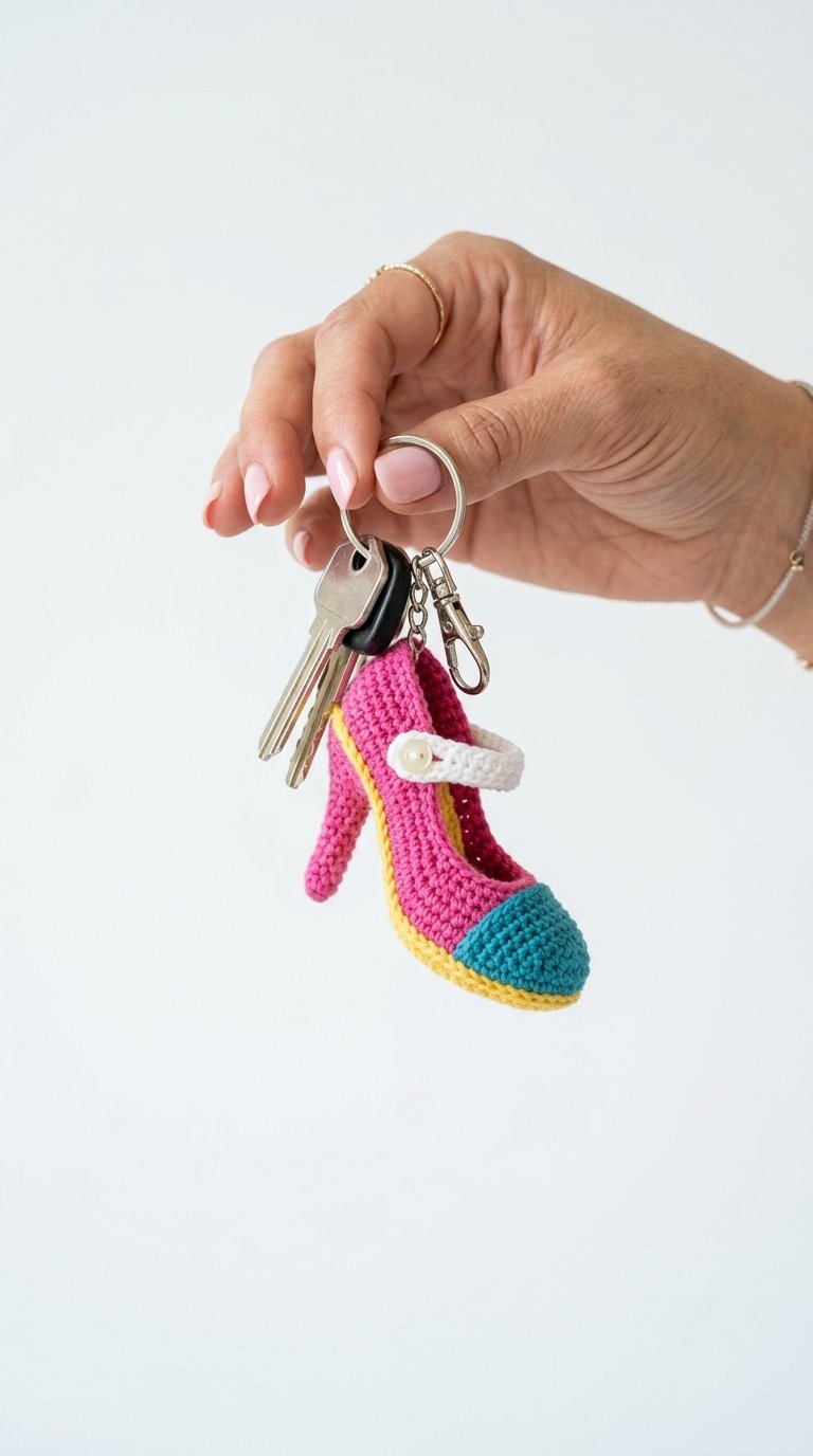 High Heel Crochet Keychain - Handmade Pattern