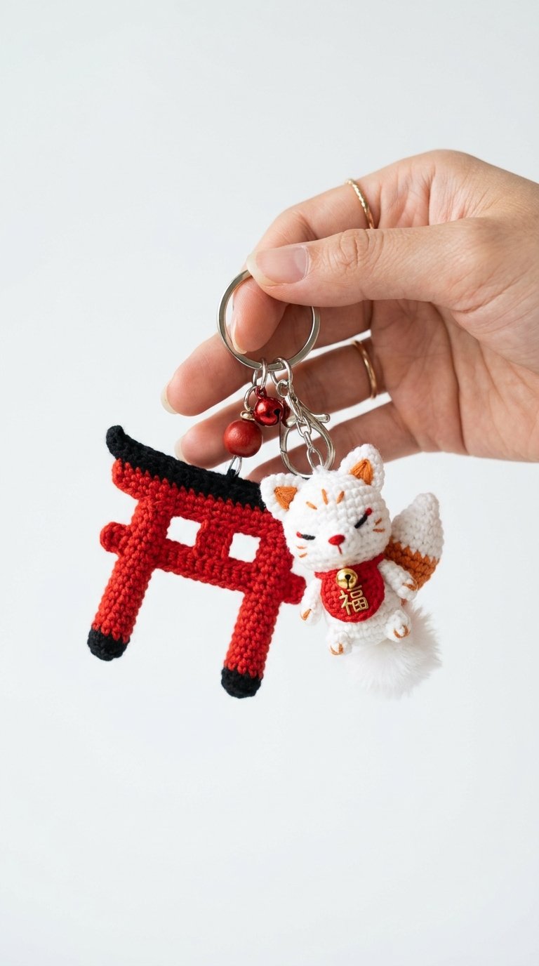 Holding Crochet Fox Keychain Crochet Guide