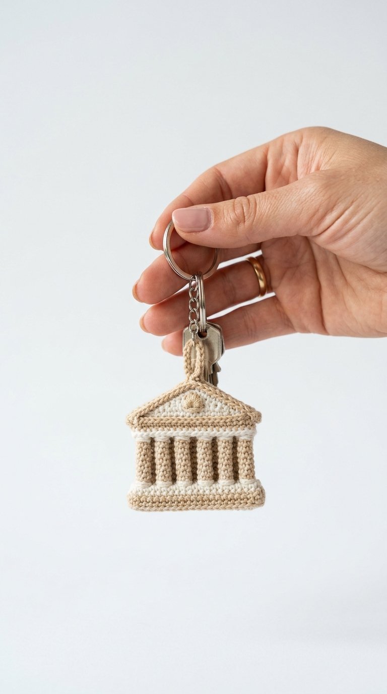 Holding Greek Temple Crochet Key - Crochet Pattern