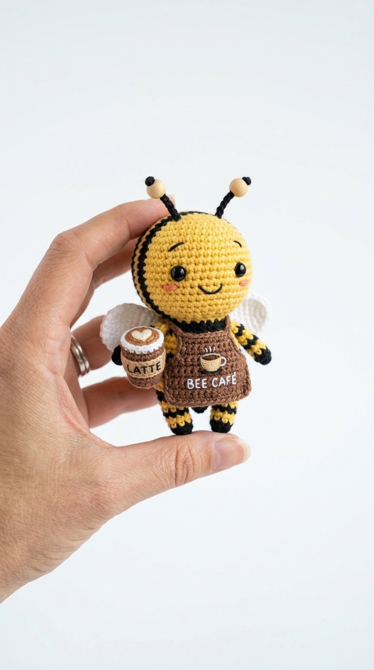 Honeybee Barista Crochet Amigurumi - Step by Step