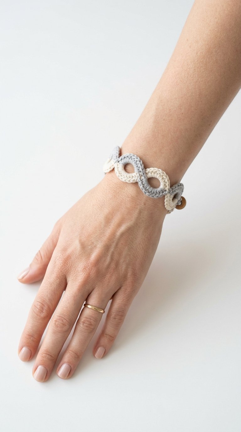 Infinity Crochet Bracelet On Wrist - Amigurumi Pattern