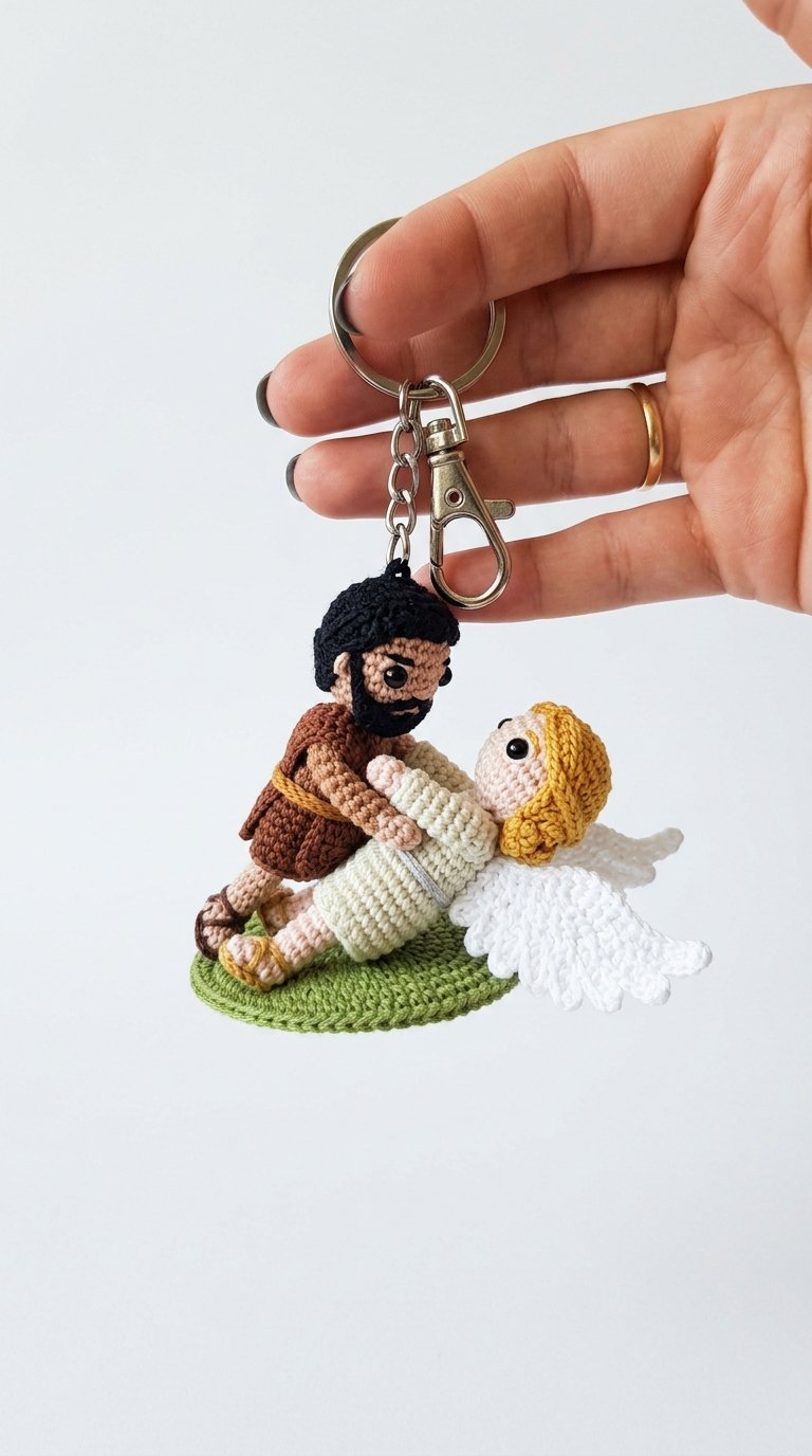 Jacob Wrestling Angel Crochet Ke - Handmade Pattern