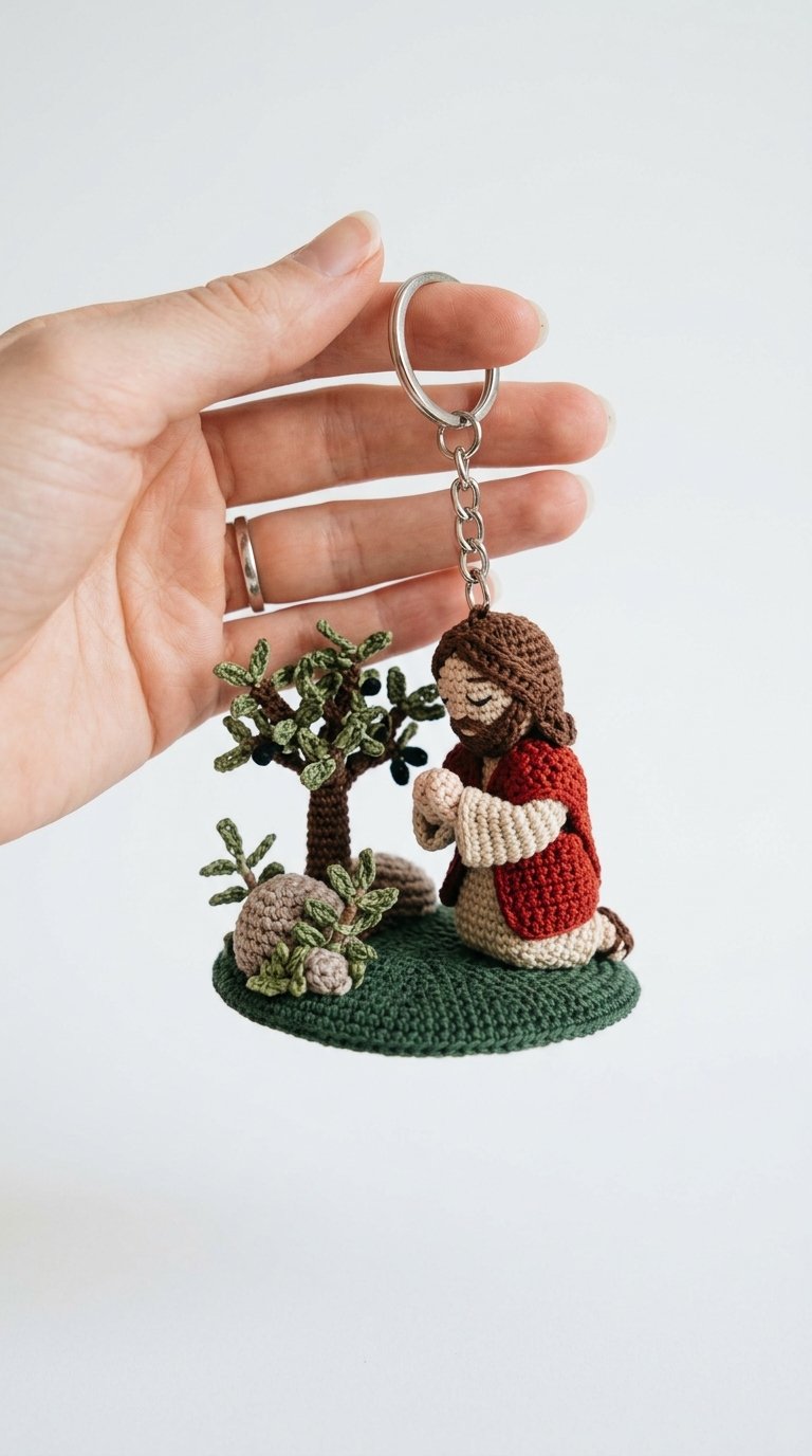 Jesus Praying Crochet Keychain - Step by Step