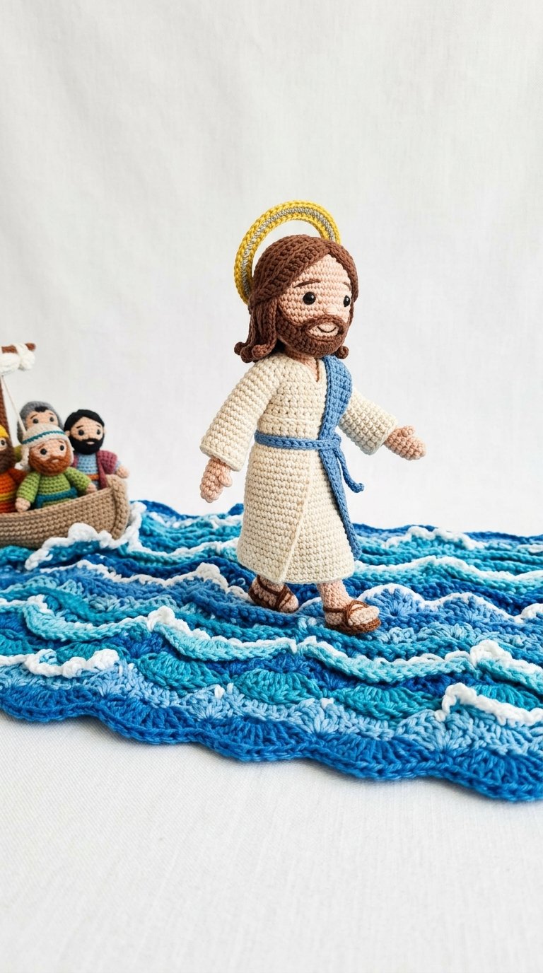 Jesus Walking On Water Crochet - Handmade Pattern