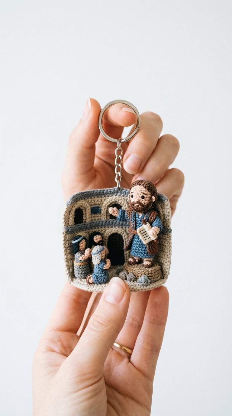 Jonah Crochet Keychain In Hand - Easy Crochet