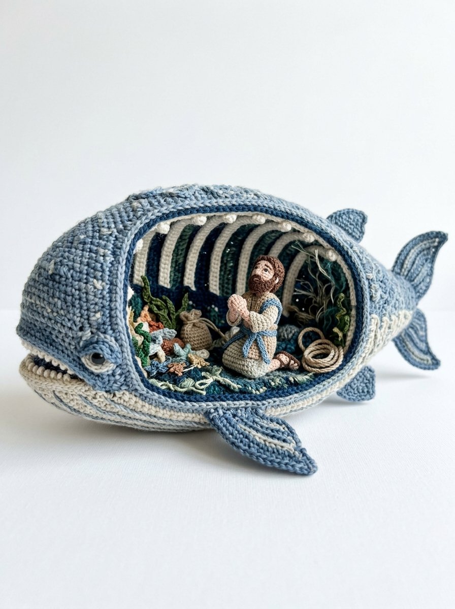 Jonah Inside Great Fish Crochet - PDF Pattern