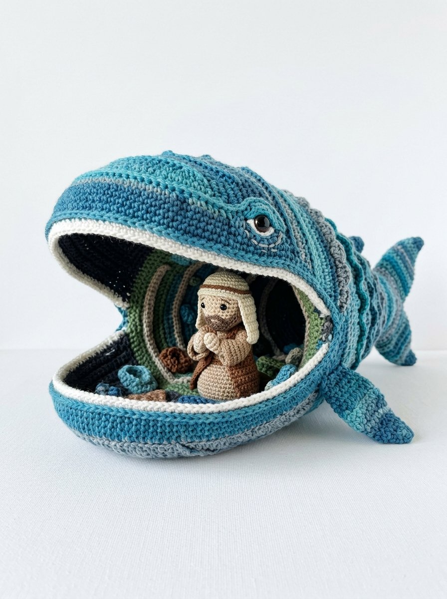 Jonah Inside Great Fish Crochet - PDF Pattern