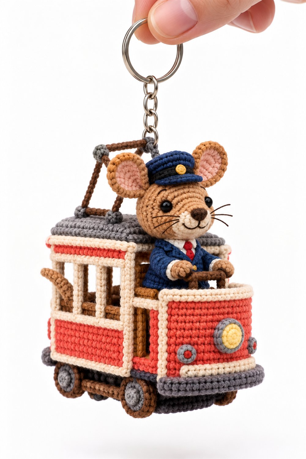 Kangaroo Rat Driver In Coral Tram - Amigurumi Pattern