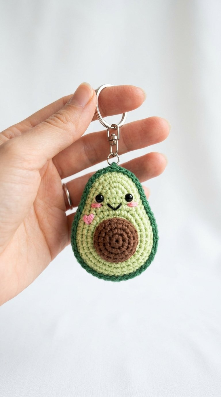 How to Crochet Kawaii Avocado Keychain Amigurumi