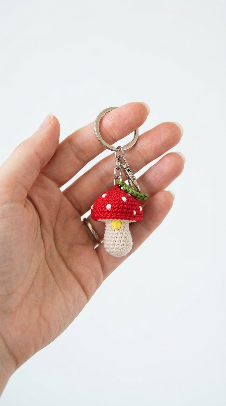 Kawaii Mushroom Lamp Crochet Key - Step by Step