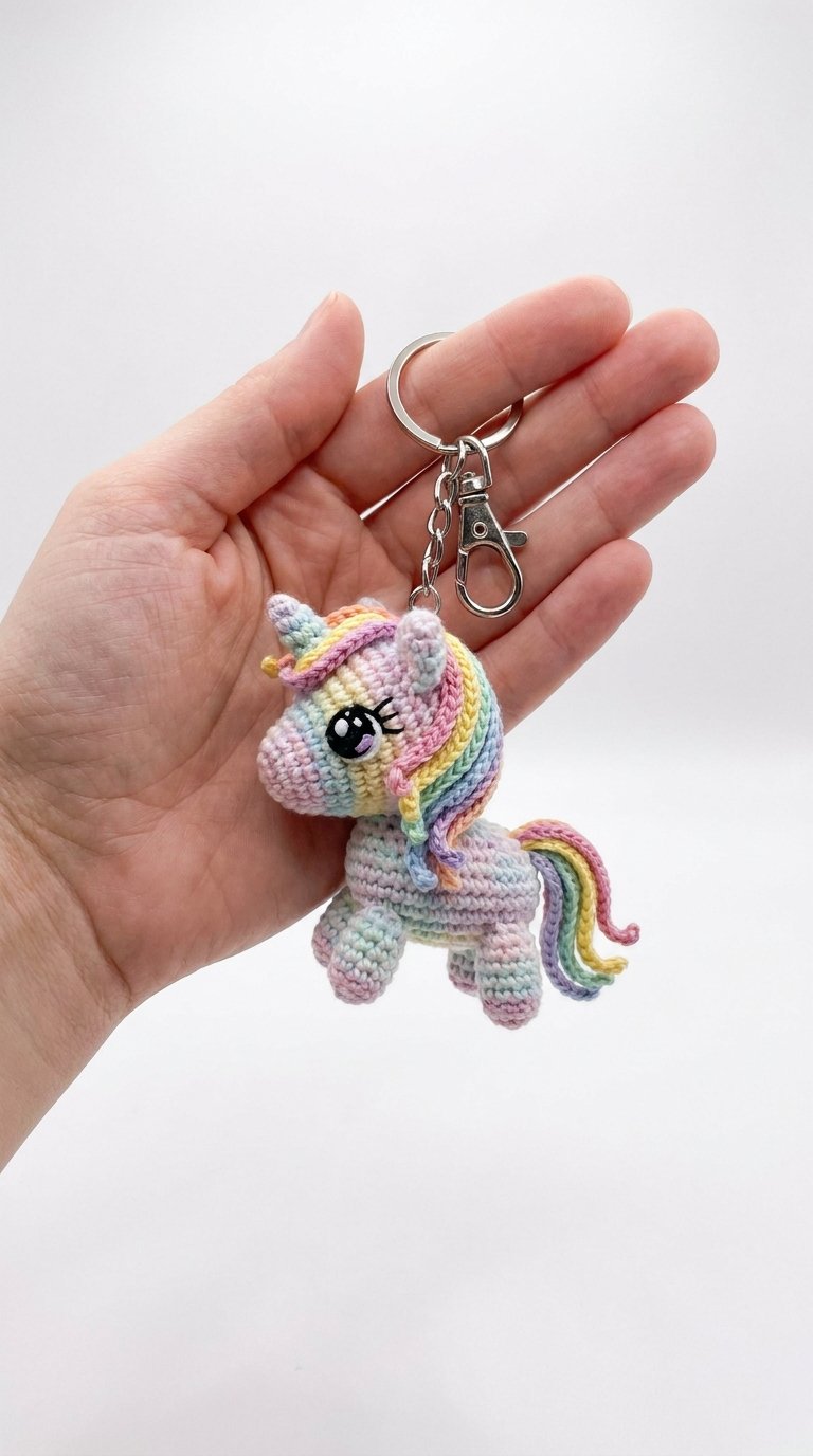 Kawaii Unicorn Keychain Crochet - PDF Pattern