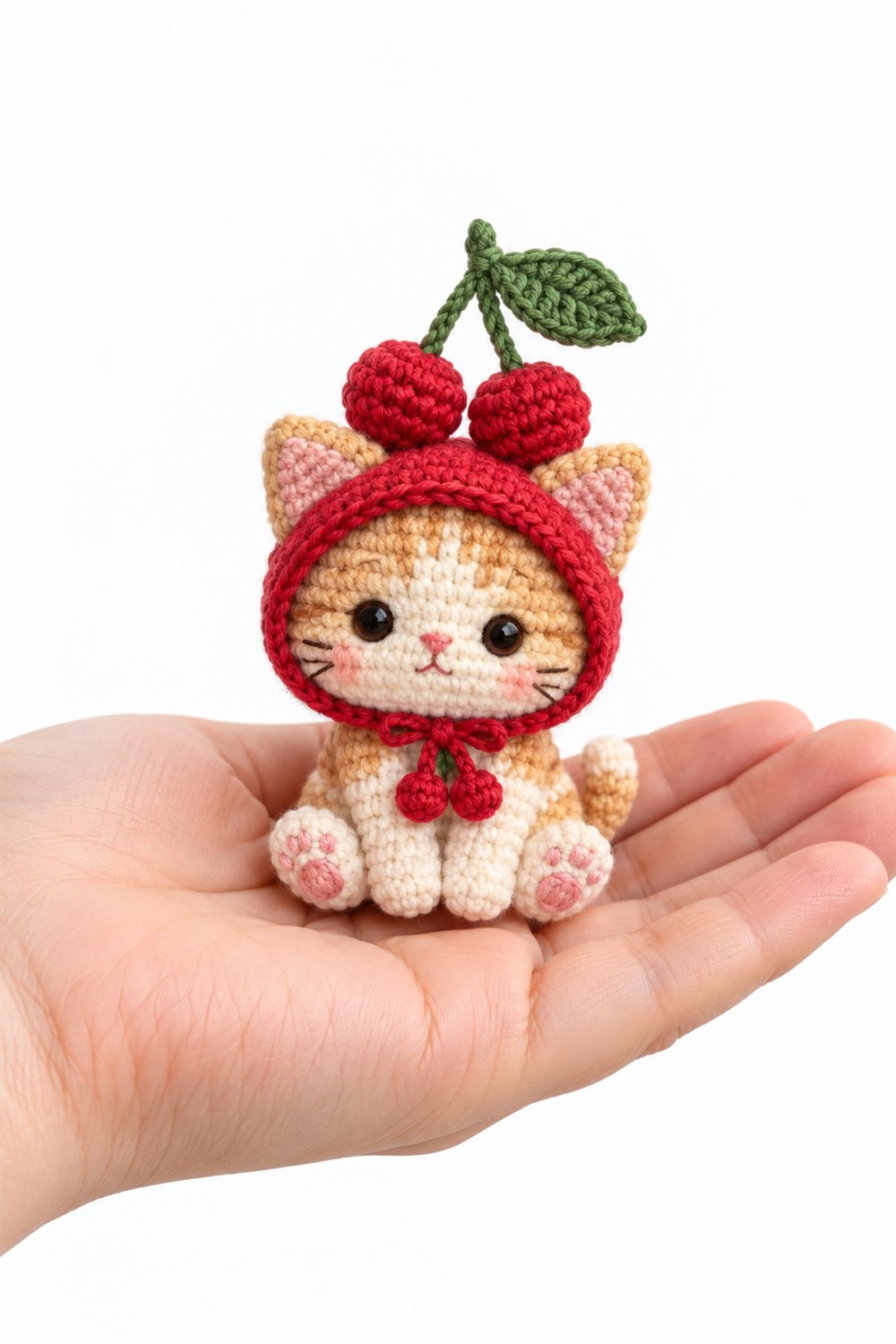 DIY Kitten With Cherry Hood - Crochet Tutorial